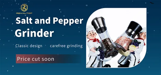 Оптовая продажа регулируемой мельницы для соли, стеклянной бутылки, керамического сердечника, ручная мельница для перца чили из нержавеющей стали