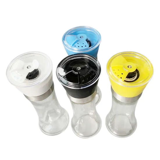 Большая прозрачная керамическая мельница для соли и перца крупного помола, стеклянная бутылка Molinillo De Sal Himalay