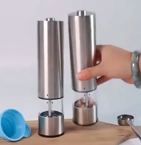 Заводской OEM-комплект из нержавеющей стали для электрической мельницы для соли и перца со светодиодной подсветкой